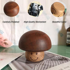 BinkeGG Play (White Christmas) Walnut Mushroom Shaped Clockwork Music Box with Sankyo Musical Movement (65 Tunes Option)