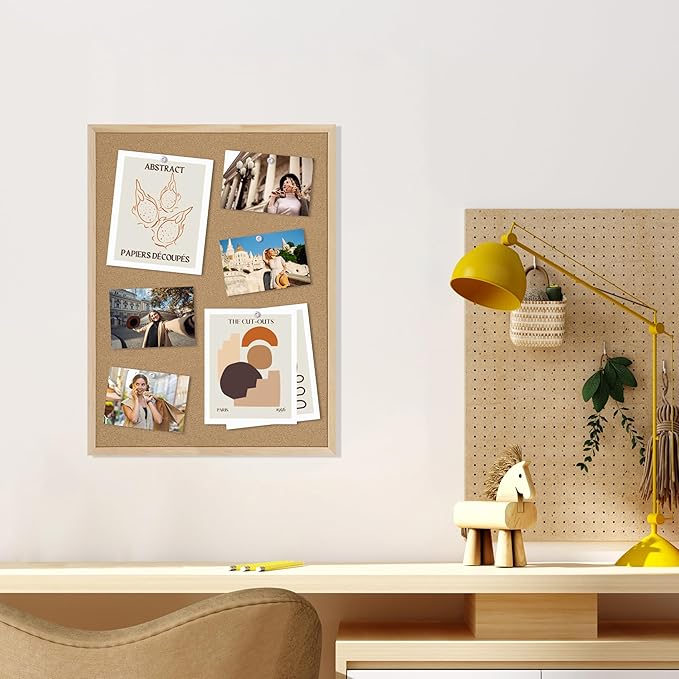 DAHAPYBOO Cork Board 2Pack,24x18 Bulletin Board for Office with Pin Oak Wood Boards, Message Board or Vision Board.