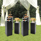 6Pcs Square Display Pedestal Stands Set for Party, Metal Display Stand Plinth Pillars, Cake Stands Pillars for Wedding Birthday Art Decor Risers, 11.8*31.5" (L), 11.02*25.6" (M), 10.24*23.6" (S)