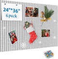 Cork Board for Walls 36" x 24", 6 Pack Felt Bulletin Board Wall Tiles with 30 Push Pins for Home Kitchen School Office Wall DIY Decorative