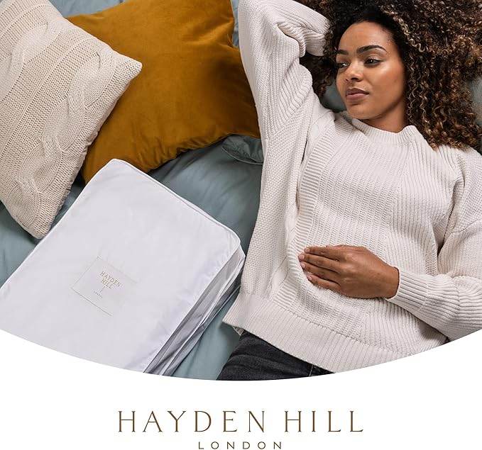 Hayden Hill Luxury Organic Cotton Sweater Storage Bag - Fits 6 Fine Knit Sweaters - 18 Inch - Breathable Cashmere Garment Bag - Moth Proof Sweater Organizer for Closet - Certified Carbon Neutral