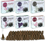 TRUMIRI Blossom Incense Cones - Variety Pack - Total 60 Cone Incense (6 Scents x 10 Conos) - Peony, Lilac, Violet, Honeysuckle, Hyacinth, Tuberose - Cone Incense Scents - Insense Cones - Incent Cone