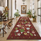 U'Artlines Red Christmas Runner Rug for Hallways,2'6" x 8'Colorful Floral Carpet Soft Non Slip Washable Floor Carpet Runners for Entryway Laundry Room Bathroom (Red)