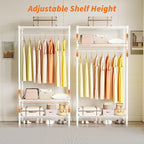 Clothes Rack with Shelves Load 660lbs Adjustable Metal Wire Shelving Garment Rack Freestanding Closet Organizers and Storage