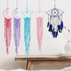 PATIKIL Moon Star Dream Catcher Decor, 39" Boho Dream Catcher Macrame Woven Wall Hanging for Home Decor Bedroom Accessories Cafes Wedding Decoration, Green