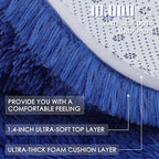 OLANLY 8x8 Machine Washable Large Area Rugs for Living Room, Bedroom, Soft Fluffy Shaggy Bedside Rug, Indoor Floor Carpet for Kids Girls and Boys, Dorms, Nursery, Home Decor Aesthetic, Navy Blue