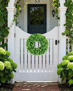 DDHS 16-18in Small Boxwood Wreath for Front Door – Artificial Green Farmhouse Wreath, Spring Summer Fall Winter DIY Decor, for Indoor Outdoor Year-Round Wedding Home Decorations