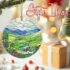 Christmas Ornaments, 2.8 Inch Ceramic Hanging Ornament, Christmas Tree Ornaments, Xmas Decorations, Holiday Decorations, Holiday Party Gifts, and Xmas Gift Ideas - Green Irish Hills