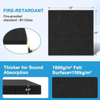 DOLLAR BOSS Felt Cork Board Tiles, 24 Packs 12" x 12" Thick Cork Bulletin Board Self Adhesive Acoustic Panels Soundproof Corkboards for Walls with Pushpins for Home Office Kitchen School, Black