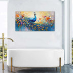Abstract Peacock Wall Art Colorful Peacock Pictures Wall Decor Abstract Bird Canvas Poster Watercolor Animal Prints Painting Vintage Framed Artwork for Living Room Bedroom Home Decorations 24x48
