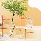 Large Glass Vase for Floor, 15" Tall Clear Glass Floor Vase for Pampas Grass and Long Stem Flowers, Big Glass Vase Decor for Living Room Bedroom, Clear Vase