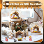 6 Sets 36 Pcs Nativity DIY Snow Globe Craft Kits Water Globes Making Kit with Mini Figurines Accessories Make Your Own Jesus Crafts for First Communion Holidays Party Favors Home Decor