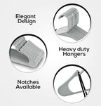 Utopia Home Plastic Hangers 100 Pack - Perfect Space Saving Clothes Hanger - Durable and Strong - Perfect Closet Organizers with Shoulder Grooves (Grey)