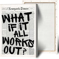 Drimiler Retro Black And White Newspaper Poster What If It All Works Out Canvas Wall Art Positive Affirming Quote Minimalist Prints Painting For Home Bedroom Dorm Wall Decor 8x12in Wframed