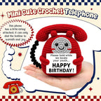 Belatelove Birthday Gifts for Men Women, Handmade Crochet Telephone Doll with Happy Birthday Crad, Funny Gift for Dad, Mom, Best Friend, Coworkers Party & Desk Decor