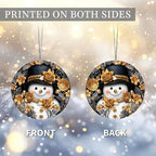 2025 Christmas Ornaments, Christmas Tree Ornaments Acrylic, Faux Stained Glass Effect White Elephant Gifts Exchange, Unique Suncatcher Xmas Stocking Stuffers for Women, Men (Golden Frosty)