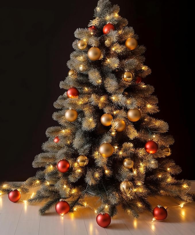 Emopeak 12Pcs Christmas Balls Ornaments for Xmas Christmas Tree - 4 Style Shatterproof Christmas Tree Decorations Hanging Ball for Holiday Wedding Party Decoration