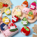 HunnmingRe 12 Pcs Cute Crochet Doll with Positive Card Soft Wool Animals Creative Knitting Dolls for Positive Support Inspirational Birthday Encouragement Gift(Fruit Style)