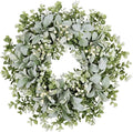 26 Inch Large Lambs Ear Wreaths for Front Door Spring Summer Lambs Leaves with White Berries, Artificial Greenery for Farmhouse Porch Wall Living Room Home Wedding Decor for All Seasons Wreaths