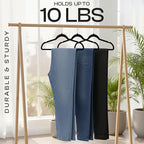 Utopia Home Velvet Hangers 150 Pack – Luxury Non-Slip Slim Pant & Coat Hangers, Strong Space-Saving Clothes Hangers with Pants Bar and 360° Swivel Hook – Black