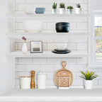 Sorbus Floating Shelves for Wall - 35 Inch Long Bathroom Shelves, Wall Decor for Bedroom, Kitchen, Living Room & Book Storage - Mounted Floating Shelf with Invisible Brackets (White, 3 Pack)