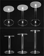 QWORK Round Acrylic Display Stand, 2 Sets Premium Clear Round Riser Stands