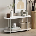 Furinno Turn-N-Tube Display Shelf, 4-Tier Oval Book Shelf, Storage Shelves with Soft Edges and Open Shelves, Toolless Assembly, for Organization and Storage, Living Room, Home Office, White