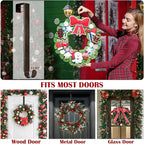 15"to 25" Wreath Door Hanger, Non Scratch Wreath Hangers for Front Door, Metal Door Wreath Hanger Hook Over the Door Hooks, Hanging Fall Easter Christmas Halloween Decor Welcome Sign- Hold Up to 20lbs