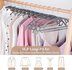 Grey Plastic Hangers 30 Pack, No Shoulder Bumps Ultra Thin Space Saving Clothes Hanger for Suits Adult Coat Heavy Duty Overcoats Dresses Closet