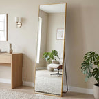 BEAUTYPEAK 71"x36" Rectangle Full Body Floor Mirrors, Full Length Mirror Hanging or Leaning, Aluminum Alloy Frame Wall Mirror for Bedroom, Dressing Room, Gold