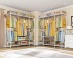 Ulif E3 Heavy Duty Garment Rack, 4 Tiers Freestanding Closet Organizer System with 5 Shelves, Metal Closet Organizer and Storage System for Clothes, Max Load 850lbs, 58.4"W x 15.7"D x 77.3"H, White