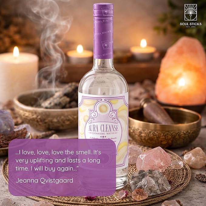 SOUL STICKS Cleansing Water 7.5 oz. Bottle for Rituals, Clearing Negative Energy and Purifying Home Spiritual Florida Water, Area Deodorizer (Aura Cleanse)