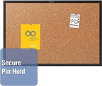 Quartet Cork Bulletin Board 72"W x 48"H Pin Board, Black Aluminum Frame (2307B)
