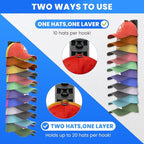 Vrurc Hat Organizer for Baseball Caps, 2 Pack Wall Mounted Rack with Strong Adhesive, Multilayer Storage Holds 40 Hats for Closet Door, Bedroom & Entryway, Space-Saving Display Holder (Black)