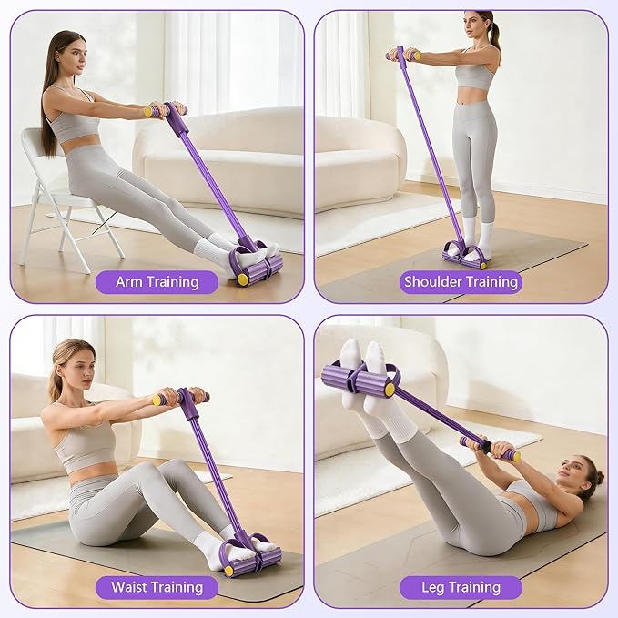Upgraded Pedal Resistance Band with Handle, Soft Durable Fashion Puller Exercise with Thickened 6 Tension Ropes, Tube Pedal Resistance Device for Abdomen, Waist, Arm, Leg, Core/ABS