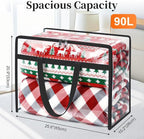 Clear Clothes Storage Bags, 8 Pack Closet Organizers and Under Bed Storage Containers, Foldable Moving Bags with Zippers for Comforter, Blanket, Bedding, Duvet, PVC Packing Bags 90L