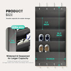 WVM Over The Door Shoe Organizer with Large Deep Pockets, Hanging Closet Shoe Rack for Large Shoes, Boots, Multifunctional Entryway Door Hanger with Hooks