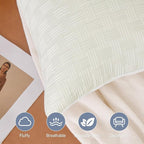 Leeden 12x20 Pillow Insert Set of 2 - Firm and Fluffy Lumbar Pillow Inserts, Rectangle Interior Sofa Pillow Inserts, Decorative Pillow Insert Pair - Beige Couch Pillow