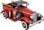 Vintage Fire Truck Model Fire Engine Rustic Metal Home Decor Collectible Vehicle Firemen Handcraft Gift 11.3’’L