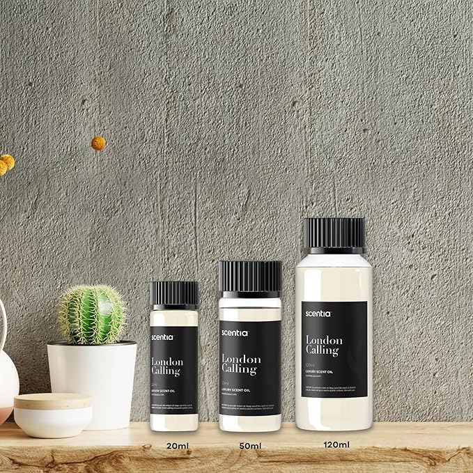 Scentia Hotel Diffuser Oil Inspired by Ferrari - 50 ml 1.69 fl oz - Fragrance Oil Blend White Tea, Cedarwood & Soku Lime for Aromatherapy Diffusers and Humidifiers - London Calling, Thanksgiving Gift