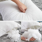 Oubonun 16 x 16 Throw Pillow Inserts Set of 2-100% Cotton Cover - White Couch Bed Decorative Pillow Pair