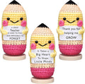 Wavwavw 3 Pack Teacher Appreciation Gift Positive Flower Handmade Crochet Doll Thank You for Helping Me Grow Gifts Back to School Gifts for Women Teacher(Pencil)