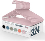 Neaties Heavy Duty Clothes Hangers 100+ Pack (324 Count) – Made in the USA – 8lb Capacity Plastic Hangers for Adult Clothing – Durable for Pants, Coats, Jackets, or Jeans – Pink