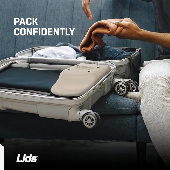 Lids Hat Travel Case – Baseball Cap Carrier for 6 Hats, Durable Black Exterior & Interior, Storage with Handle & Adjustable Shoulder Strap, Hard Hat Organizer for Travel & Closet