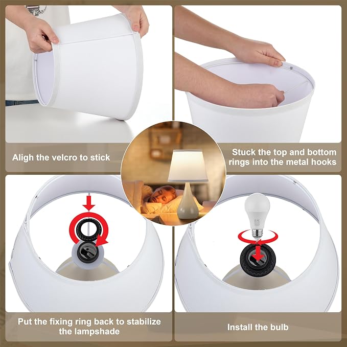 17.3'' Modern Dimmable Touch Lamps for Nightstand 2pcs, Table Lamps for Living Room, Reading Desk Lamp for Office, Bedside Lamps with Iron Base, Small Lamp for Bedroom, Bulb Included, Cream