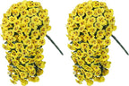 HyeFlora Artificial Flowers for Outdoors 2pcs Faux Silk Pansy Vines Lush UV Resistant Fake Hanging Flower Plants for Outside Porch Yard Patio Window Box (Yellow)