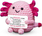 OASSIE Kindergarten Graduation Gifts for Kids - Positive Crochet Animals Axolotl - 6 7 8 9 10 11 12 Years Old Inspirational Birthday Preschool Teen Girl Gifts Trendy Stuff for Kids Teens