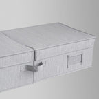 Foldable Under Bed Organizer with Double Folding Lid, Closet Organizers and Storage Bins for Blanket, Clothing, Comforter, Sweaters, Pillows, Linen Sheets, Wrapping Paper, Gray