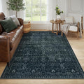 Lahome Black 5x7 Carpet for Bedroom,Boho Washable Area Rugs for Office,Vintage Dark Academia Stylish Living Room Rug,Spill Proof Low Pile Carpets for Dining Room Dorm