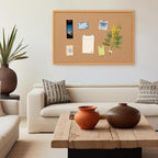 Cork Board Bulletin Board 30 x 42, Oak Framed 4x3 Corkboard, Office Board for Wall Decor, Large Wall Mounted Notice Pin Board with 15 Push Pins for School, Home & Office